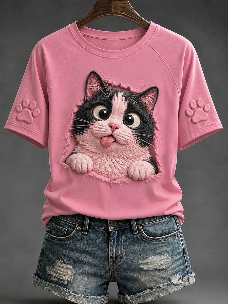 Women’s Fun Cat Print T-Shirts