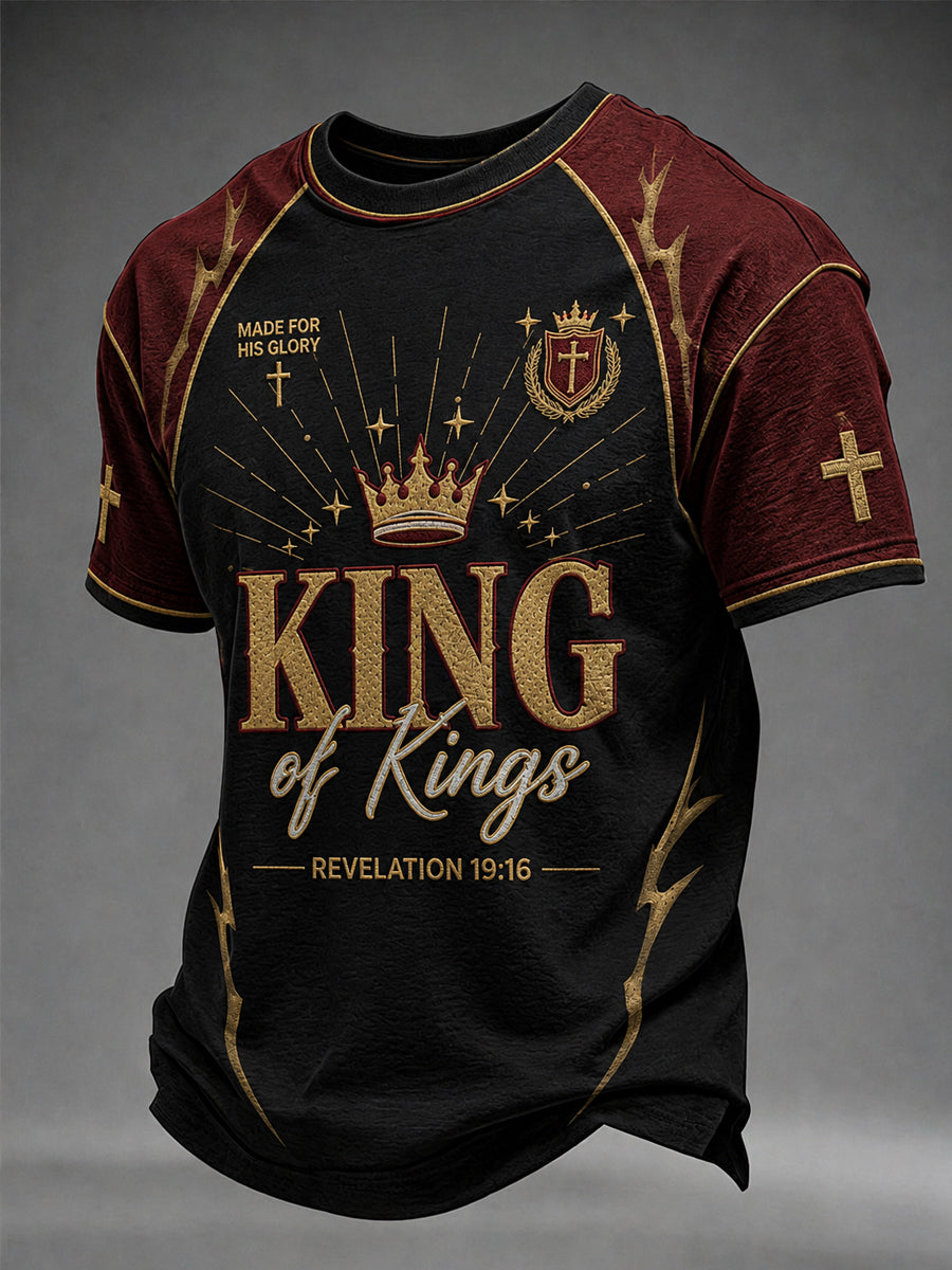 Men's Christian King Of Kings  Cross Short Sleeve T-shirt