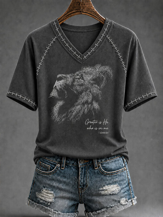 Women's Jesus Line Faith Christian Casual T-shirt