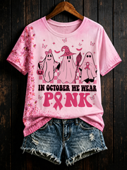 Women's in october we wear pink short-sleeved T-shirt