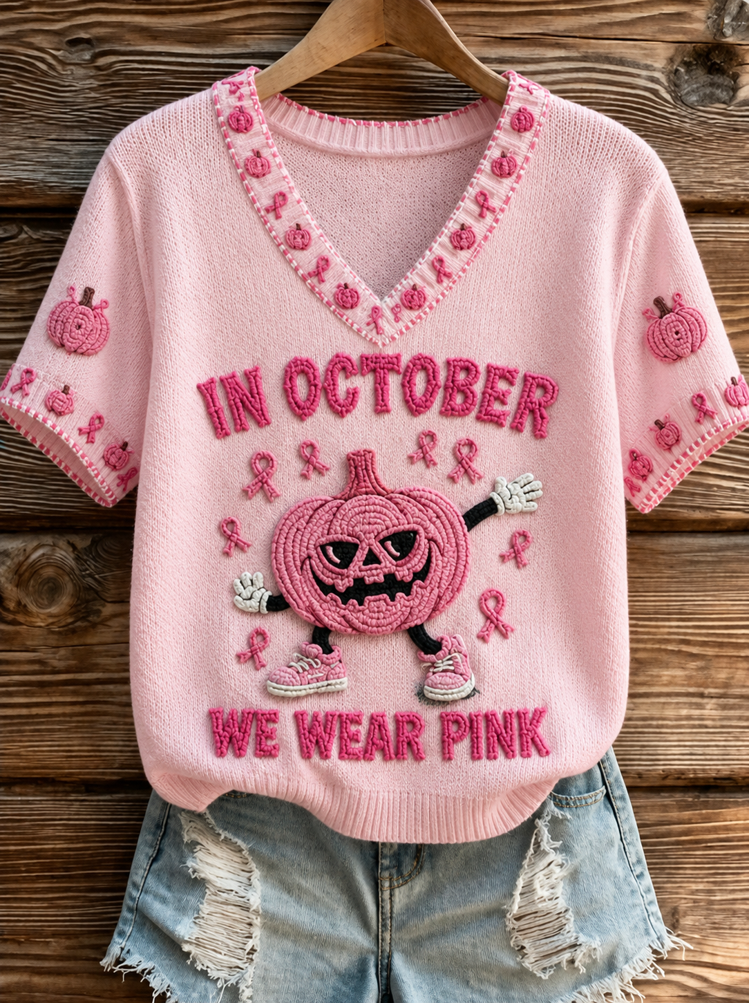 Women's in october we wear pink T-shirt