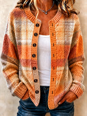 Women’s Fall Plaid Print Casual Cardigan