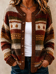 Women’s Fall Striped Print Casual Cardigan
