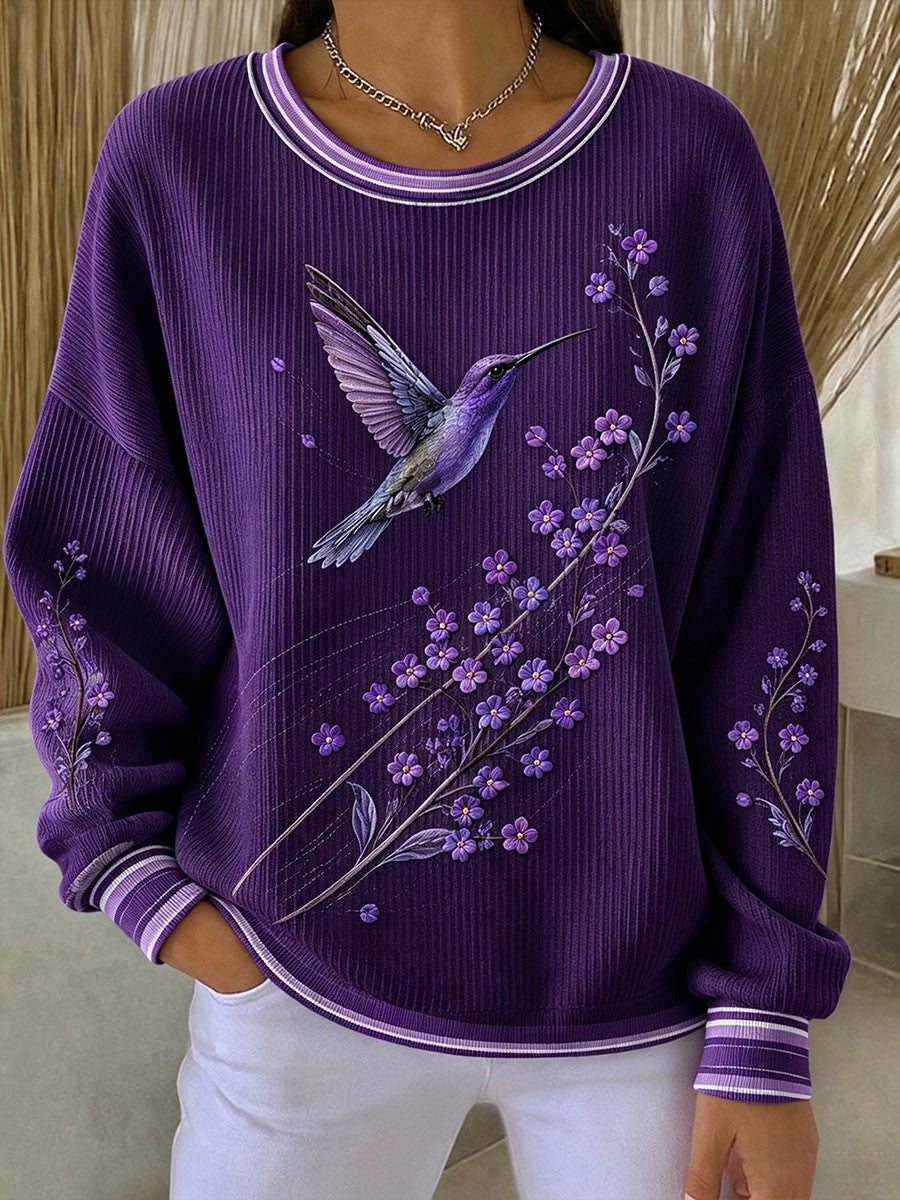 Women's Alzheimer's Disease Flowers Printed Sweatshirt