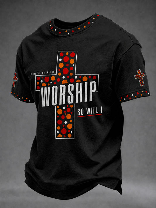 Men's Christian If The Stars Were Made To Worship So Will I  Short Sleeve T-shirt
