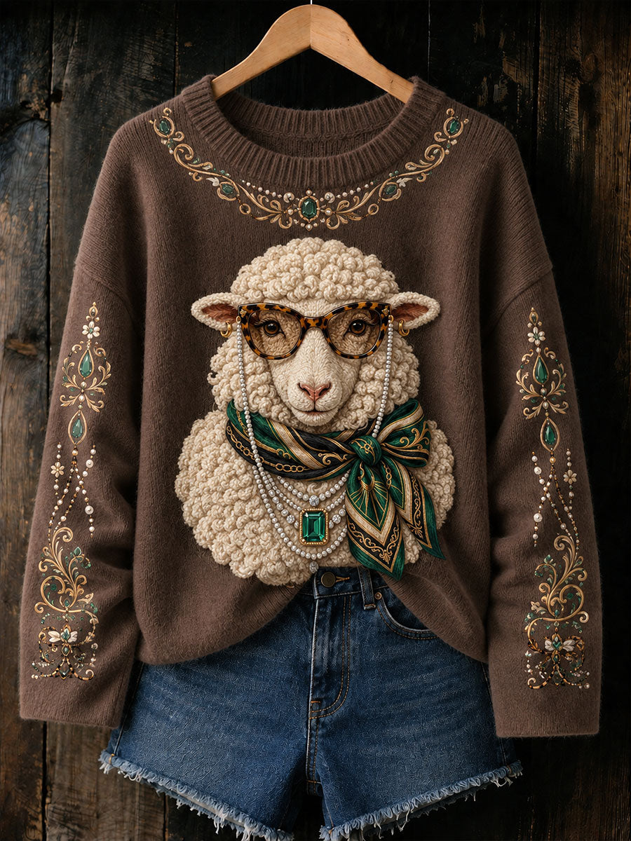 Women's fun lamb print tops