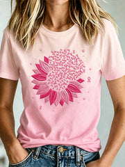 Women's Breast Cancer Awareness Print T-shirt
