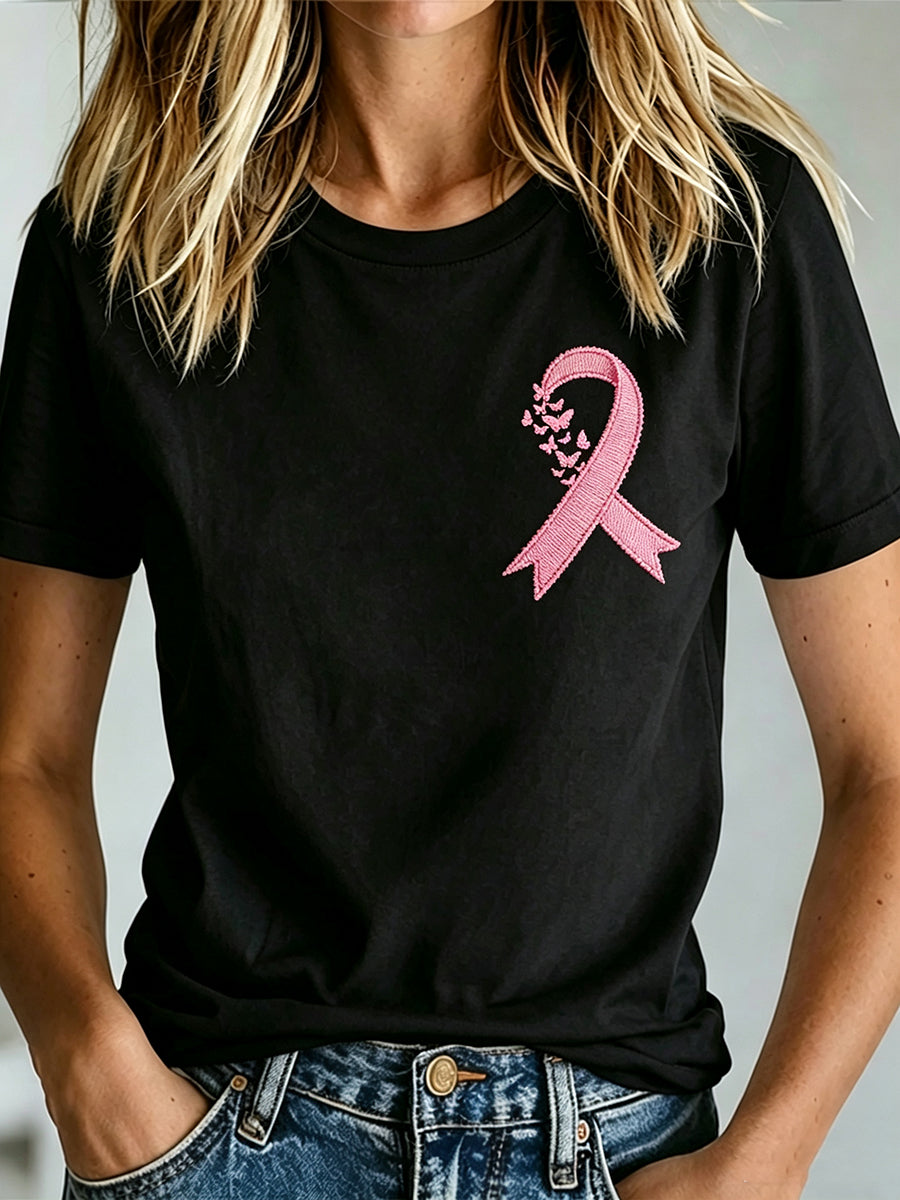 Women's Breast Cancer Awareness Print T-shirt