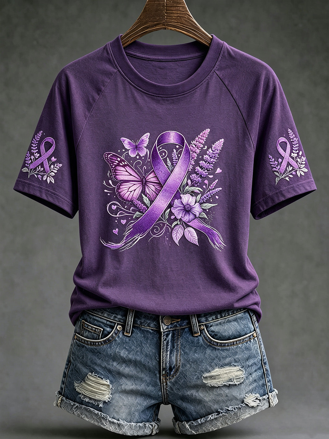 Women's disease prevention symbolic public welfare leisure short-sleeved T-shirt