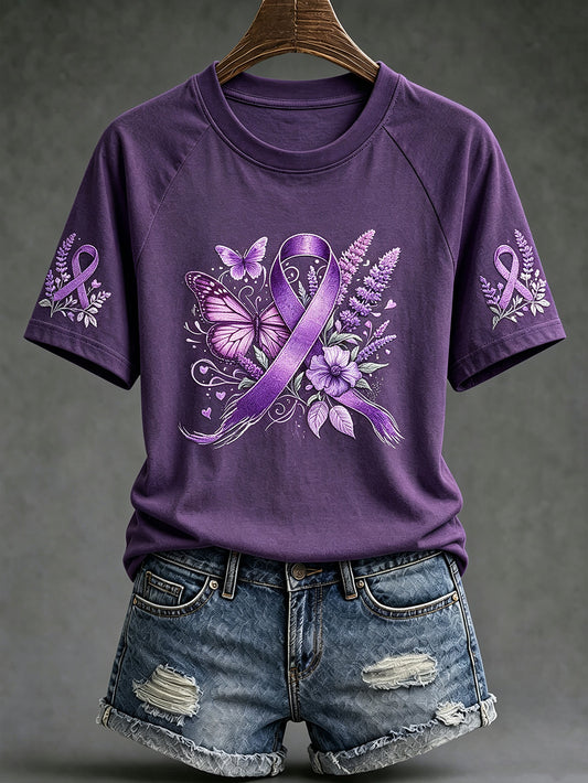 Women's disease prevention symbolic public welfare leisure short-sleeved T-shirt