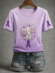 Women's Elephant  Alzheimer Short-Sleeved T-shirt