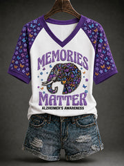 Women's Elephant  Alzheimer Short-Sleeved T-shirt