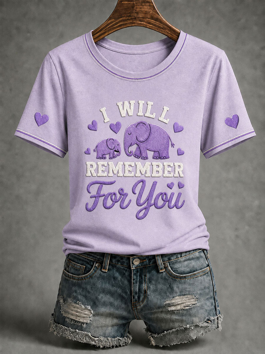 Women's Elephant  Alzheimer Short-Sleeved T-shirt