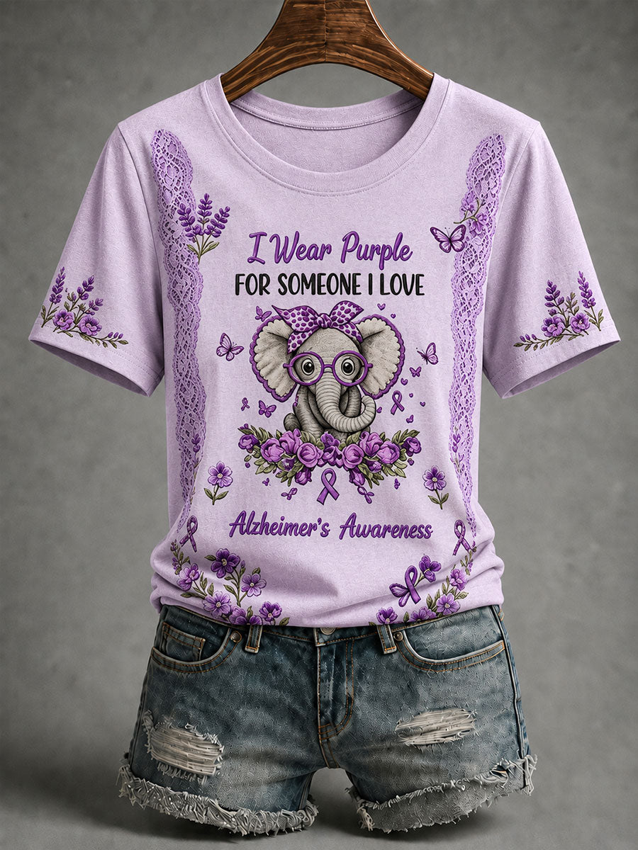 Women's Elephant  Alzheimer Short-Sleeved T-shirt