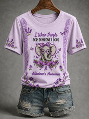 Women's Elephant  Alzheimer Short-Sleeved T-shirt