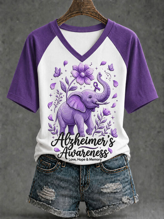 Women's Elephant  Alzheimer Short-Sleeved T-shirt