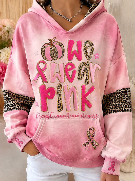 Women's Breast Cancer Awareness Art Printed Hoodie