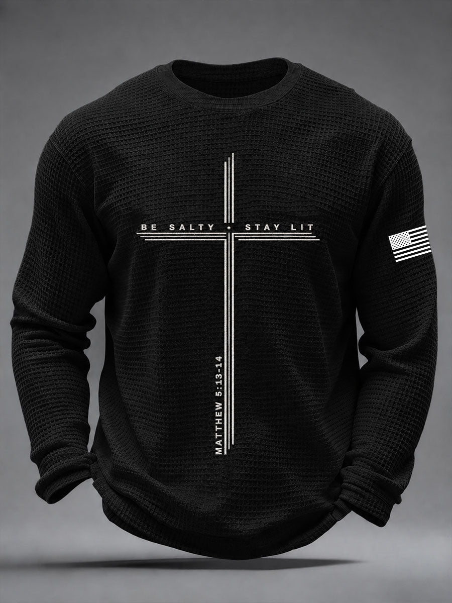 Men's Be Salty Stay Lit Waffle Long Sleeve T-Shirt