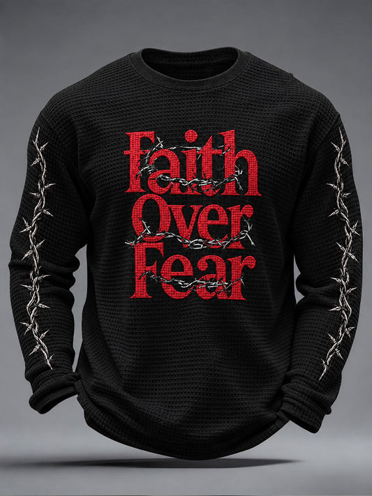 Men's Faith Over Fear Waffle Long Sleeve T-Shirt