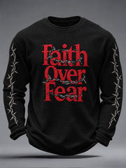 Men's Faith Over Fear Waffle Long Sleeve T-Shirt