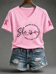 Women's She Is A Warrior Short-sleeved T-shirt