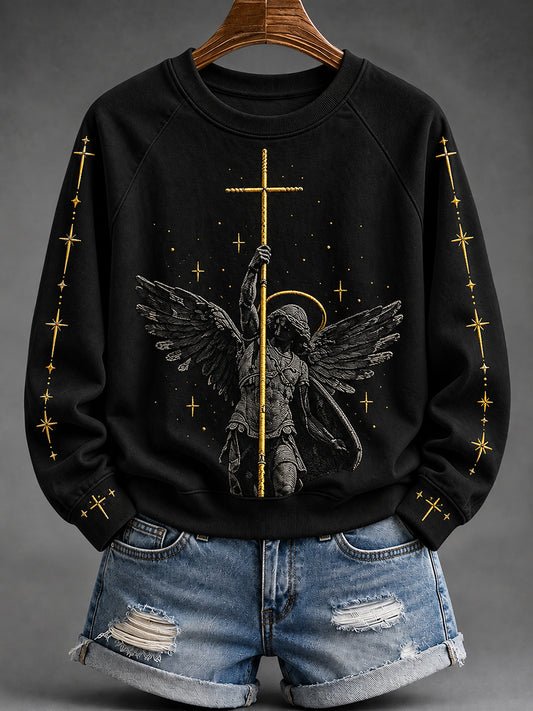 Women's Jesus Saves Faith Art Print Cozy Sweatshirt
