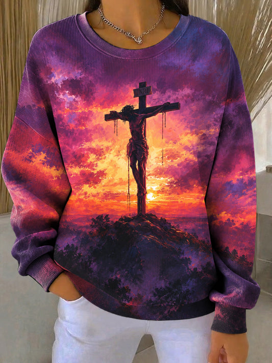 Women's Faith Print Casual Sweatshirt