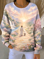 Women's Faith Print Casual Sweatshirt