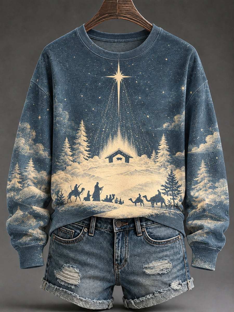 Women's Faith Print Casual Sweatshirt