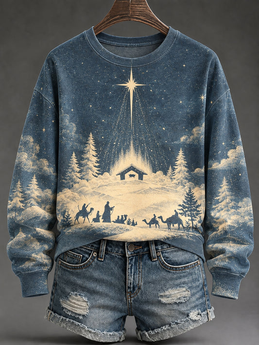 Women's Faith Print Casual Sweatshirt