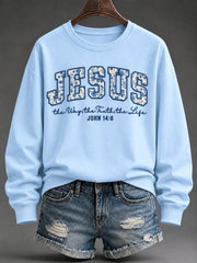 Women's “JESUS the Way, the Truth, the Life” Print Casual Sweatshirt