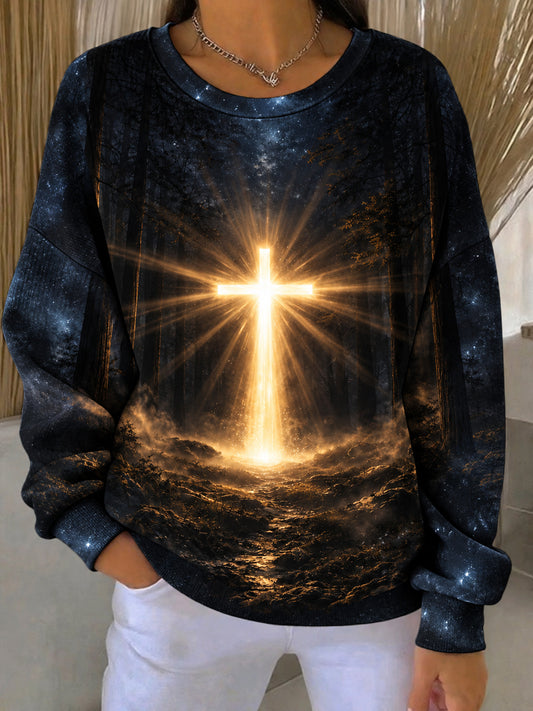Women's Faith Print Casual Sweatshirt