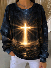 Women's Faith Print Casual Sweatshirt