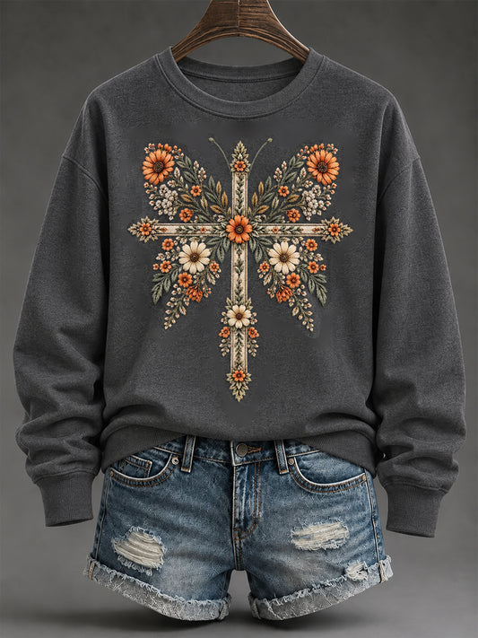 Women's Faith Print Casual Sweatshirt