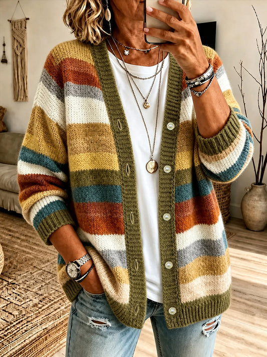 Women's Fall Art Print Casual Cardigan