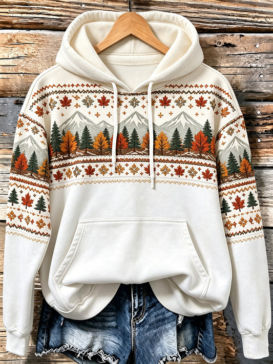 Women's Autumn Landscape Pattern Design Leisure Hoodie