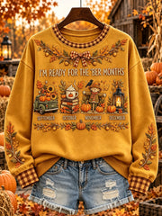 Women's autumn and winter theme pattern design casual sweatshirt