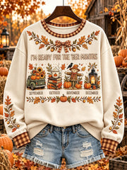 Women's autumn and winter theme pattern design casual sweatshirt