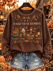 Women's autumn and winter theme pattern design casual sweatshirt
