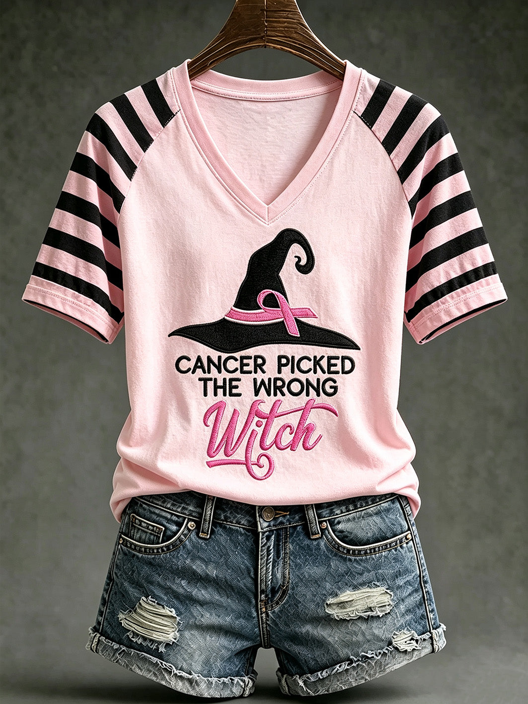 Women's anti-illness theme Witch element pattern printed casual short-sleeve T-shirt