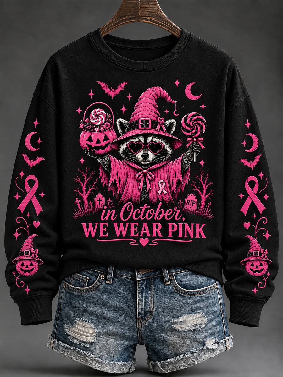 Women's Breast Cancer Print Sweatshirt
