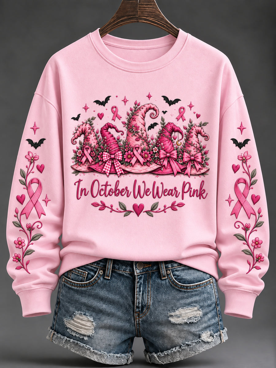 Women's Breast Cancer Print Sweatshirt