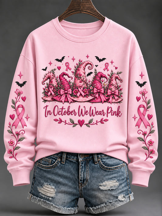 Women's Breast Cancer Print Sweatshirt