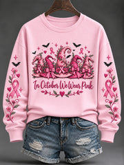 Women's Breast Cancer Print Sweatshirt