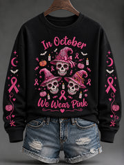 Women's Breast Cancer Print Sweatshirt