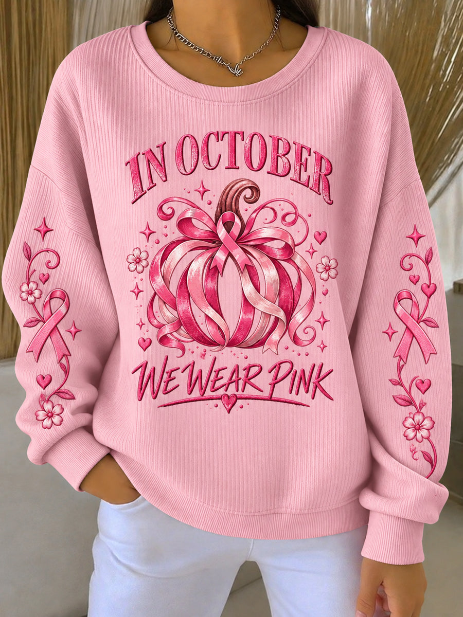 Women's Breast Cancer Print Sweatshirt
