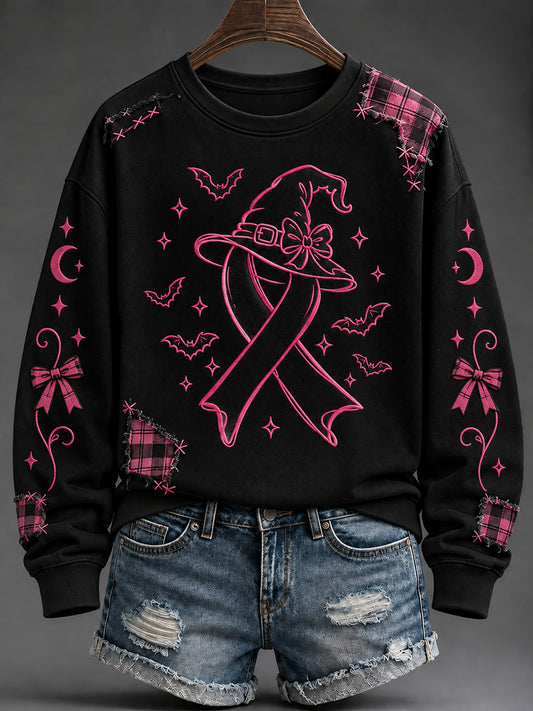 Women's Breast Cancer Print Sweatshirt