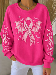 Women's Breast Cancer Print Sweatshirt