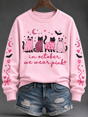 Women's Breast Cancer Print Sweatshirt