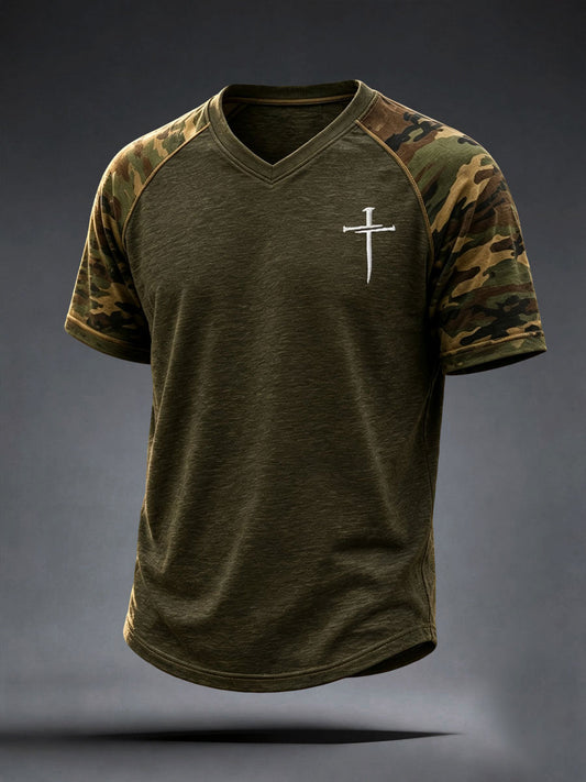 Men's Faith Cross Camo Art T-Shirt